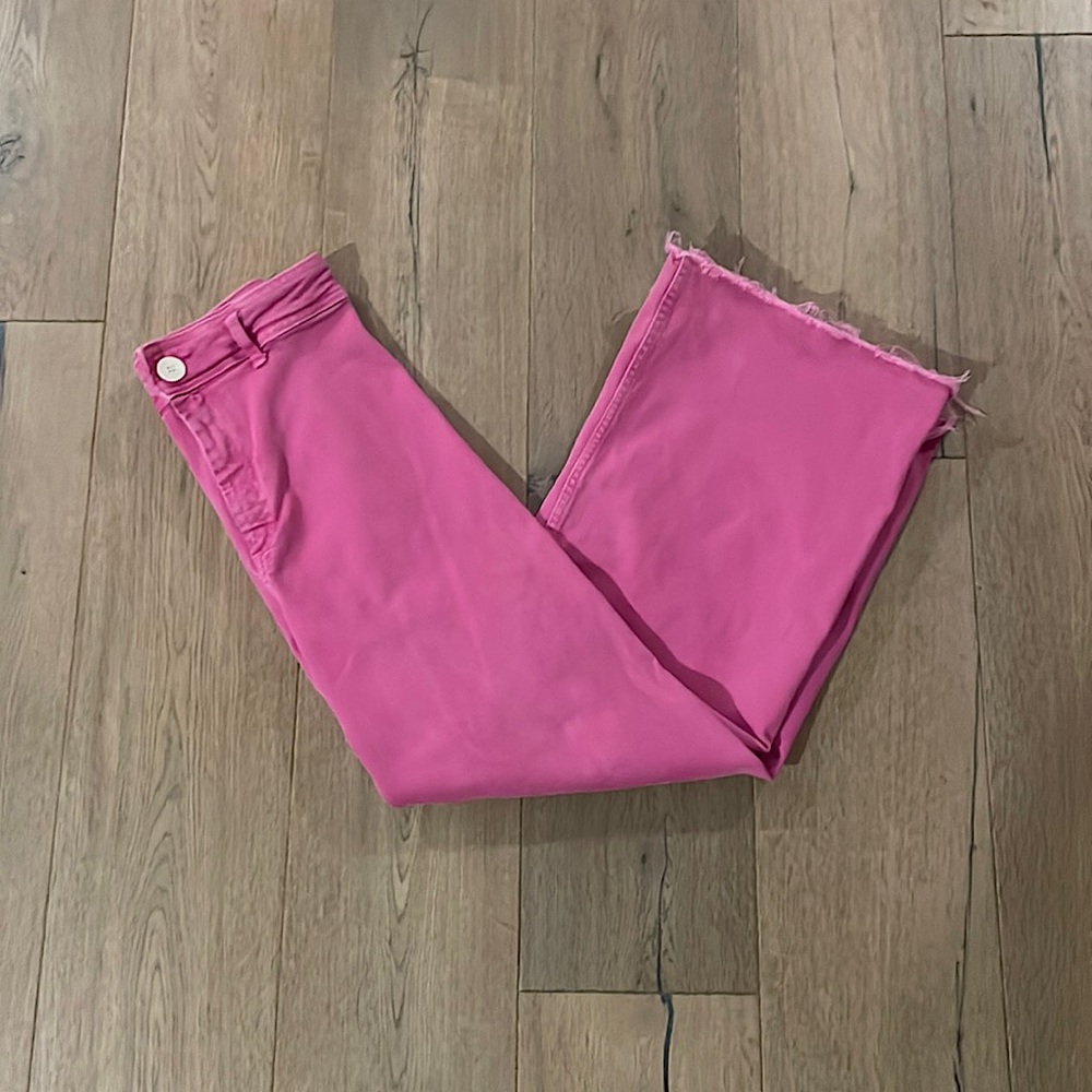 Zara High Rise Jeans in Bright Pink